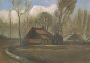 Vincent Van Gogh Farmhouses among Trees (nn04) Spain oil painting artist